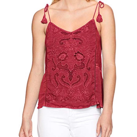 Lucky Brand Tops - LUCKY BRAND Embroidered Spaghetti Strap Cami Top